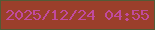文字の大きさ：4、枠の色：525b36、背景の色：9b3f2b、文字の色：c14a9e 無料ブログパーツのブログ時計