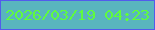 文字の大きさ：4、枠の色：525bec、背景の色：59b5be、文字の色：5ffc3d 無料ブログパーツのブログ時計