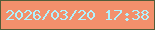 文字の大きさ：2、枠の色：525c38、背景の色：f3906c、文字の色：aff2ff 無料ブログパーツのブログ時計