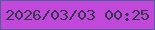 文字の大きさ：2、枠の色：525d99、背景の色：c247db、文字の色：33384a 無料ブログパーツのブログ時計