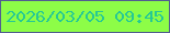 文字の大きさ：5、枠の色：525e90、背景の色：8dfd47、文字の色：26c994 無料ブログパーツのブログ時計