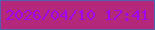 文字の大きさ：5、枠の色：5260b2、背景の色：b3287a、文字の色：9d06ee 無料ブログパーツのブログ時計