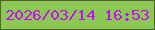 文字の大きさ：4、枠の色：52612e、背景の色：8bc954、文字の色：c60df6 無料ブログパーツのブログ時計