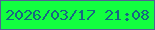 文字の大きさ：4、枠の色：526193、背景の色：12ff3f、文字の色：176683 無料ブログパーツのブログ時計