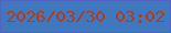 文字の大きさ：4、枠の色：5262c0、背景の色：3f78bf、文字の色：b73a16 無料ブログパーツのブログ時計