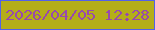文字の大きさ：1、枠の色：5262e9、背景の色：b4ae19、文字の色：9849ae 無料ブログパーツのブログ時計