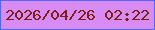 文字の大きさ：1、枠の色：5266f7、背景の色：d78bf3、文字の色：7c2016 無料ブログパーツのブログ時計
