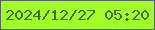 文字の大きさ：4、枠の色：526768、背景の色：a3fd27、文字の色：407022 無料ブログパーツのブログ時計