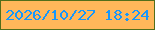 文字の大きさ：2、枠の色：526e1a、背景の色：ffb75a、文字の色：1597fc 無料ブログパーツのブログ時計