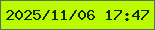 文字の大きさ：4、枠の色：527356、背景の色：bbfb00、文字の色：132a05 無料ブログパーツのブログ時計