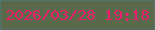 文字の大きさ：3、枠の色：527374、背景の色：596949、文字の色：ef216e 無料ブログパーツのブログ時計