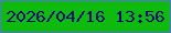 文字の大きさ：3、枠の色：5275d9、背景の色：0eba0c、文字の色：010e76 無料ブログパーツのブログ時計