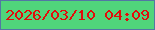 文字の大きさ：3、枠の色：5277a4、背景の色：50d57b、文字の色：e30c0b 無料ブログパーツのブログ時計
