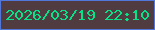 文字の大きさ：2、枠の色：5277db、背景の色：503b40、文字の色：05e287 無料ブログパーツのブログ時計