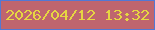 文字の大きさ：5、枠の色：5278d4、背景の色：bf656e、文字の色：e6d642 無料ブログパーツのブログ時計