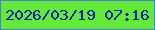 文字の大きさ：2、枠の色：5279df、背景の色：62eb36、文字の色：0a1eb3 無料ブログパーツのブログ時計