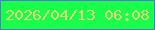 文字の大きさ：3、枠の色：527bce、背景の色：19fd4b、文字の色：e1d37d 無料ブログパーツのブログ時計