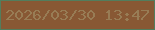 文字の大きさ：4、枠の色：527d5d、背景の色：885834、文字の色：987c55 無料ブログパーツのブログ時計