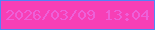 文字の大きさ：1、枠の色：5284f6、背景の色：f73fb6、文字の色：ed60d8 無料ブログパーツのブログ時計