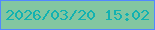 文字の大きさ：5、枠の色：5287ff、背景の色：83c6a1、文字の色：12b2b1 無料ブログパーツのブログ時計