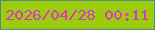 文字の大きさ：1、枠の色：528887、背景の色：9bcd06、文字の色：e13bb9 無料ブログパーツのブログ時計