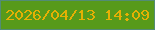 文字の大きさ：2、枠の色：528c75、背景の色：579a1a、文字の色：e6b004 無料ブログパーツのブログ時計