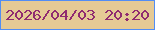 文字の大きさ：1、枠の色：528df4、背景の色：e5ca95、文字の色：902b70 無料ブログパーツのブログ時計
