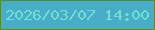 文字の大きさ：4、枠の色：528f25、背景の色：49adc8、文字の色：6de1d5 無料ブログパーツのブログ時計