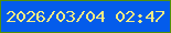 文字の大きさ：4、枠の色：529109、背景の色：045ceb、文字の色：f2eb82 無料ブログパーツのブログ時計