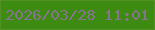 文字の大きさ：3、枠の色：529224、背景の色：3d8c11、文字の色：887391 無料ブログパーツのブログ時計