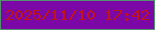 文字の大きさ：1、枠の色：52926c、背景の色：7c07a7、文字の色：c11418 無料ブログパーツのブログ時計