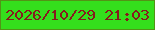 文字の大きさ：2、枠の色：529416、背景の色：34df1c、文字の色：861b1e 無料ブログパーツのブログ時計