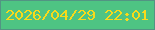 文字の大きさ：2、枠の色：529483、背景の色：4ec483、文字の色：f9da1a 無料ブログパーツのブログ時計