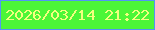 文字の大きさ：5、枠の色：5295f5、背景の色：4cf637、文字の色：f3ff7e 無料ブログパーツのブログ時計