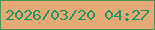 文字の大きさ：1、枠の色：529757、背景の色：e5a877、文字の色：21995e 無料ブログパーツのブログ時計
