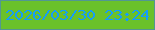 文字の大きさ：3、枠の色：529792、背景の色：6ac12a、文字の色：149df9 無料ブログパーツのブログ時計