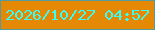 文字の大きさ：3、枠の色：529b9e、背景の色：e58803、文字の色：37fef6 無料ブログパーツのブログ時計