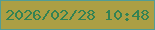 文字の大きさ：2、枠の色：529d95、背景の色：ac9f44、文字の色：348253 無料ブログパーツのブログ時計