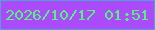 文字の大きさ：3、枠の色：529fda、背景の色：ab4afe、文字の色：54f679 無料ブログパーツのブログ時計