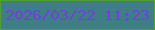 文字の大きさ：4、枠の色：52a033、背景の色：3e7e84、文字の色：7140dc 無料ブログパーツのブログ時計