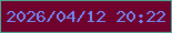 文字の大きさ：4、枠の色：52a595、背景の色：70032e、文字の色：7285f1 無料ブログパーツのブログ時計