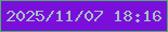 文字の大きさ：4、枠の色：52b067、背景の色：7a0fdb、文字の色：a3c4c0 無料ブログパーツのブログ時計