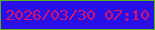文字の大きさ：4、枠の色：52b51e、背景の色：2b0fe7、文字の色：d6126f 無料ブログパーツのブログ時計