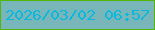 文字の大きさ：2、枠の色：52b708、背景の色：79b6ba、文字の色：09b8dc 無料ブログパーツのブログ時計
