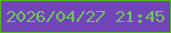 文字の大きさ：4、枠の色：52b718、背景の色：7144b8、文字の色：6cca56 無料ブログパーツのブログ時計
