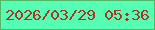 文字の大きさ：1、枠の色：52b867、背景の色：56feb3、文字の色：aa3629 無料ブログパーツのブログ時計