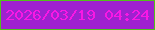 文字の大きさ：4、枠の色：52c11a、背景の色：9f21cf、文字の色：f918e5 無料ブログパーツのブログ時計
