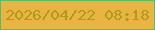 文字の大きさ：2、枠の色：52c166、背景の色：e9b442、文字の色：ab9c1a 無料ブログパーツのブログ時計