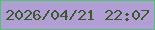 文字の大きさ：3、枠の色：52c272、背景の色：b09ed5、文字の色：3a5a2a 無料ブログパーツのブログ時計