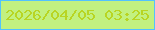 文字の大きさ：3、枠の色：52c2fe、背景の色：c2f180、文字の色：b8d523 無料ブログパーツのブログ時計